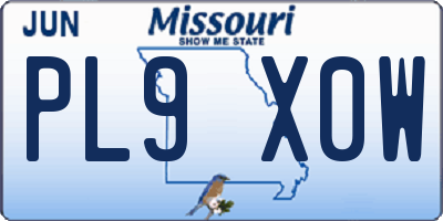 MO license plate PL9X0W