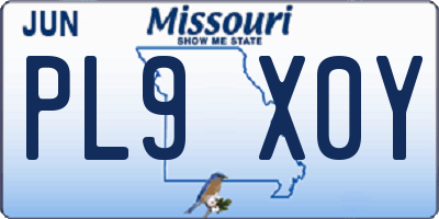 MO license plate PL9X0Y