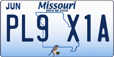 MO license plate PL9X1A