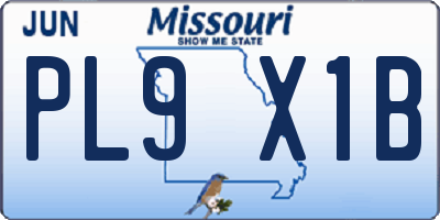 MO license plate PL9X1B
