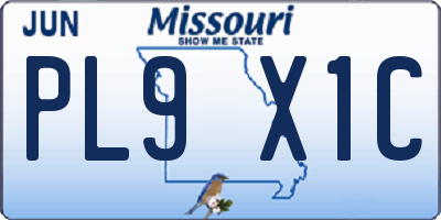 MO license plate PL9X1C