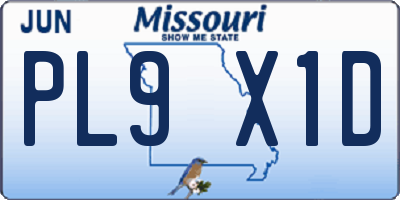 MO license plate PL9X1D