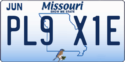 MO license plate PL9X1E