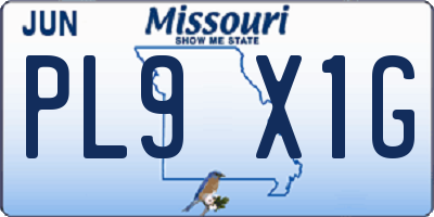 MO license plate PL9X1G