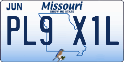 MO license plate PL9X1L