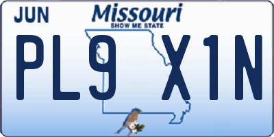 MO license plate PL9X1N