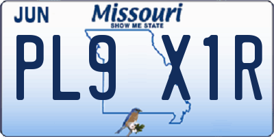 MO license plate PL9X1R