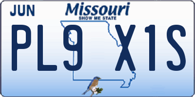 MO license plate PL9X1S