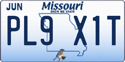 MO license plate PL9X1T