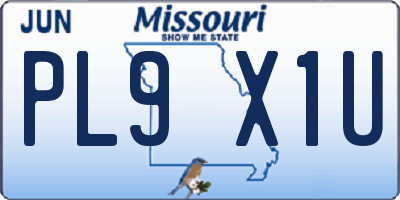 MO license plate PL9X1U