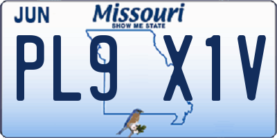 MO license plate PL9X1V
