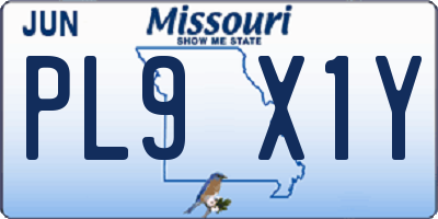 MO license plate PL9X1Y