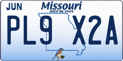 MO license plate PL9X2A