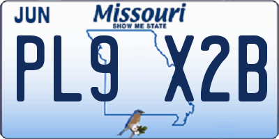 MO license plate PL9X2B