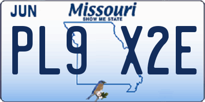 MO license plate PL9X2E