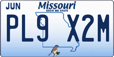 MO license plate PL9X2M