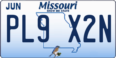 MO license plate PL9X2N