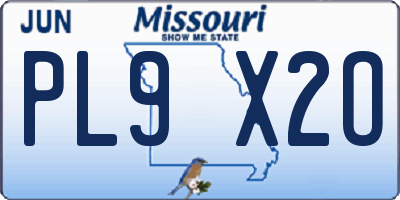 MO license plate PL9X2O