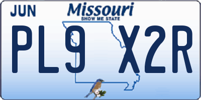 MO license plate PL9X2R
