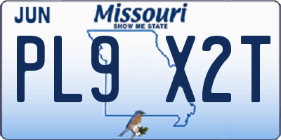 MO license plate PL9X2T