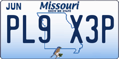 MO license plate PL9X3P
