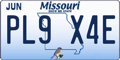 MO license plate PL9X4E