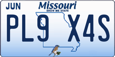 MO license plate PL9X4S