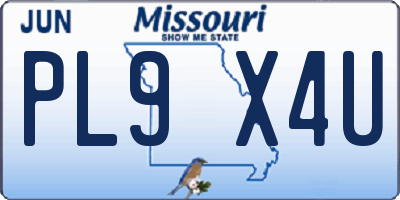 MO license plate PL9X4U