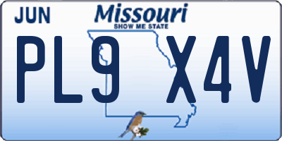 MO license plate PL9X4V