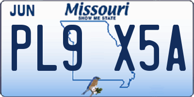 MO license plate PL9X5A