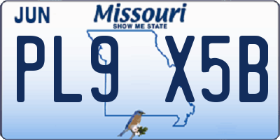 MO license plate PL9X5B
