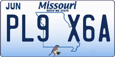 MO license plate PL9X6A
