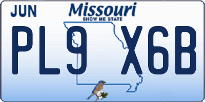 MO license plate PL9X6B