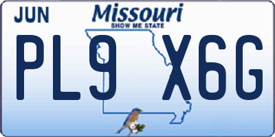 MO license plate PL9X6G
