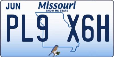 MO license plate PL9X6H