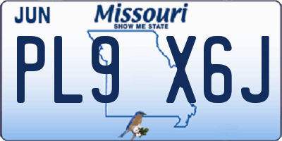 MO license plate PL9X6J