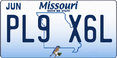 MO license plate PL9X6L