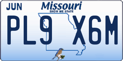 MO license plate PL9X6M