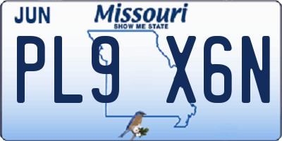 MO license plate PL9X6N