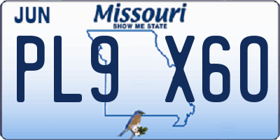 MO license plate PL9X6O