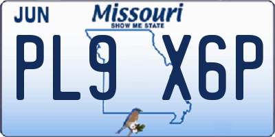 MO license plate PL9X6P