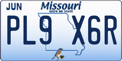 MO license plate PL9X6R