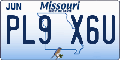 MO license plate PL9X6U