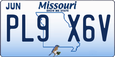 MO license plate PL9X6V