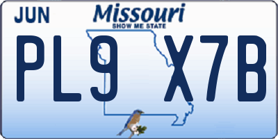 MO license plate PL9X7B
