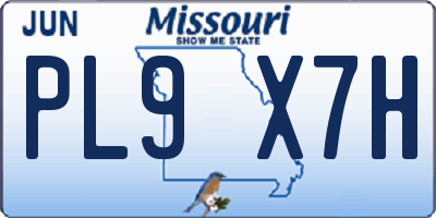 MO license plate PL9X7H