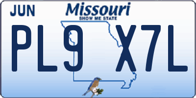 MO license plate PL9X7L