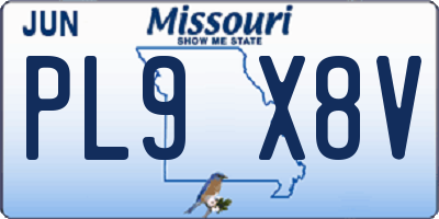 MO license plate PL9X8V