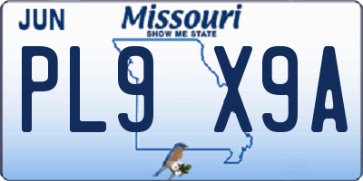 MO license plate PL9X9A