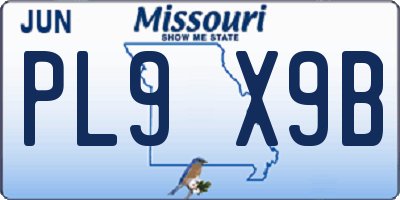MO license plate PL9X9B